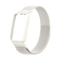 Milanese loop bandje met case - Wit - Xiaomi Smart Band 7 Pro - thumbnail