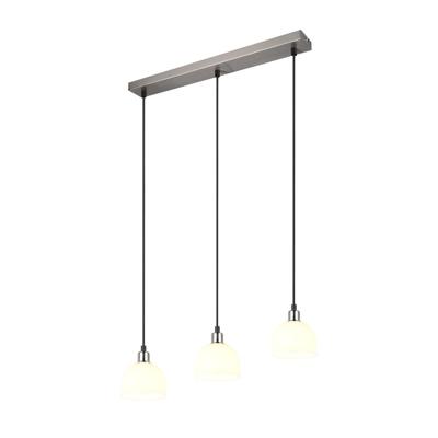 Trio Nikkel hanglampMolly 3-lichts wit glas - R31863007
