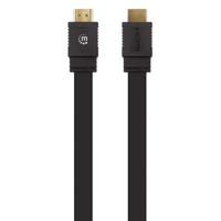 Manhattan 355636 HDMI-kabel HDMI Aansluitkabel HDMI-A-stekker, HDMI-A-stekker 5.00 m Zwart 4K UHD, Afgeschermd (dubbel), Plat, Platte uitvoering - thumbnail
