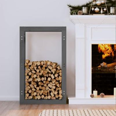 VidaXL Haardhoutrek 60 x 25 x 100 cm massief grenenhout grijs VidaXL Haardhoutrek 60 x 25 x 100 cm massief grenenhout grijs