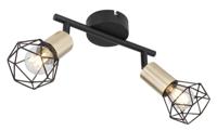 Globo PlafondlampXara I zwart met goud - 54802S-2AB - thumbnail