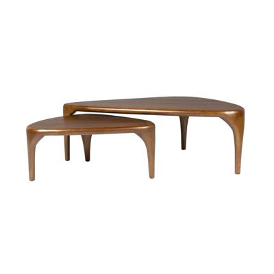 Zuiver Organische Salontafel 'Isla' Walnoot en rubberhout, Set van 2 stuks Zuiver Organische Salontafel 'Isla' Walnoot en rubberhout, Set van 2 stuks