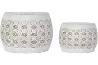 Bijzettafel DKD Home Decor Wit Multicolour Gouden Metaal 40 x 40 x 42 cm - thumbnail