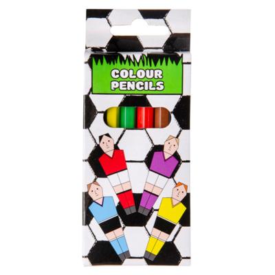 LG Imports kleurpotloden voetbal junior 9 cm hout 6 delig