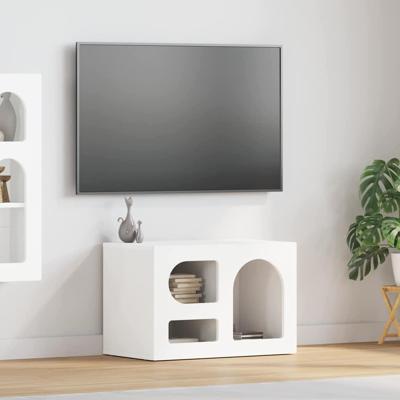 TV-kast Wit 60 x 35 x 40 cm Bewerkt hout TV-kast Wit 60 x 35 x 40 cm Bewerkt hout