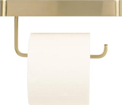 Ben Mykanto toiletrolhouder 18,8x10x9cm geborsteld messing Ben Mykanto toiletrolhouder 18,8x10x9cm geborsteld messing