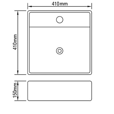 VidaXL Wastafel met overloop 41x41x15 cm keramiek zilverkleurig