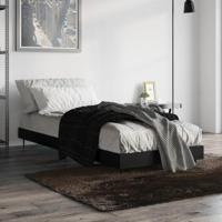Bedframe bewerkt hout zwart 75x190 cm - thumbnail