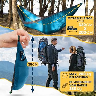 Ticket to the Moon Original hangmat Aqua / Dark Grey Ticket to the Moon Original hangmat Aqua / Dark Grey