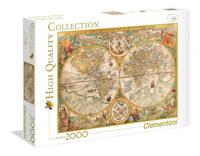 Clementoni puzzel antieke wereldkaart, 2000st. - thumbnail