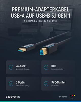 USB A naar USB B printerkabel