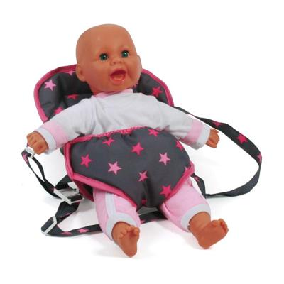 Poppen Draagzak - Antraciet Stars Pink