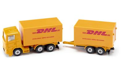 Siku dhl vrachtauto + aanhangwagen 1694