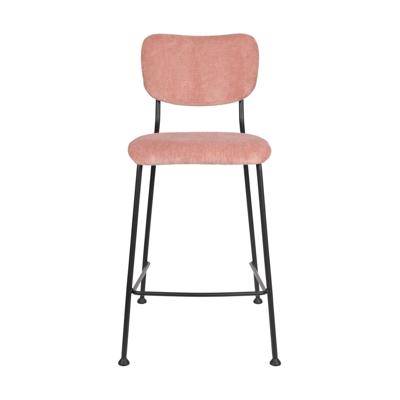 Zuiver Benson barkruk H65 gestoffeerd pink