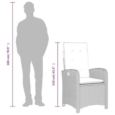 9-delige Tuinset met kussens poly rattan grijs