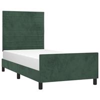 Bedframe zonder matras 90x190 cm fluweel donkergroen - thumbnail