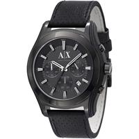 Horlogeband Armani AX2073 Leder Zwart 22mm - thumbnail