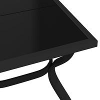 Tuintafel 140x70x70 cm staal en glas zwart - thumbnail