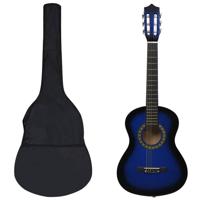 VidaXL 8-delige gitaarset klassiek beginner 1/2 34" blauw - thumbnail