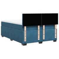 Boxspring met matras fluweel blauw 140x200 cm - thumbnail