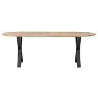 WOOOD Ovale Eettafel 'Tablo' met X-poot, 220 x 90cm - thumbnail
