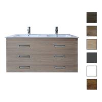 Badkamermeubelset Sanicare Q2 Drie Soft-Close Laden 120 cm Schots-Eiken (spiegel optioneel) - thumbnail