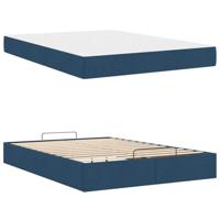 Bedframe met opslag Blauw 140 x 200 cm Stof - thumbnail