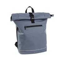 Roltop rugzak Leek 17 inch mat rubber PU licht blauw - thumbnail