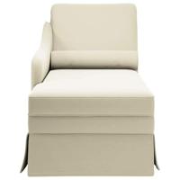Chaise longue met bolster en rechterarmleuning fluweel crme - thumbnail