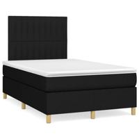 Boxspring met matras stof zwart 120x200 cm - thumbnail