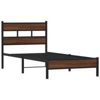 Bedframe zonder matras bewerkt hout bruin eikenkleur 150x200 cm - thumbnail