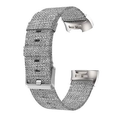 Fitbit Charge 3 & 4 nylon bandje - Grijs - thumbnail