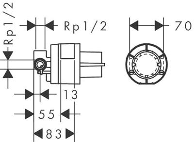 Inbouwdeel Hansgrohe Voor Eengreeps Douchemengkraan Met Temperatuurbegrenzer Inbouwdeel Hansgrohe Voor Eengreeps Douchemengkraan Met Temperatuurbegrenzer