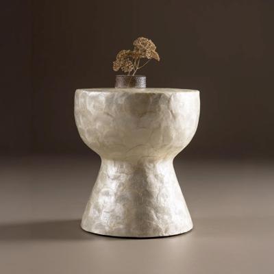 Nohr Ronde Bijzettafel 'Leeann' Capiz, 40cm