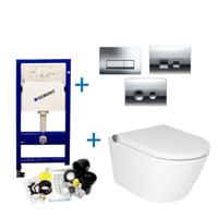 Geberit up100 Toiletset RapoWash Basic By Geberit | Met Bidetspoeler | Delta Drukplaat - thumbnail