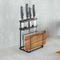 Metaltex tokyo line rek voor messen en snijplanken 16x12x22 cm zwart - thumbnail