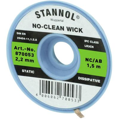 Stannol NC/AB Desoldeerdraad Lengte 1.5 m Breedte 2.2 mm Stannol NC/AB Desoldeerdraad Lengte 1.5 m Breedte 2.2 mm