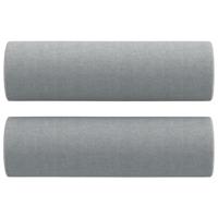 Tweezitsbank met sierkussens 120 cm stof lichtgrijs - thumbnail