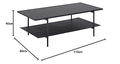 Bendt Salontafel 'Mick' 115 x 60cm, kleur Zwart Bendt Salontafel 'Mick' 115 x 60cm, kleur Zwart