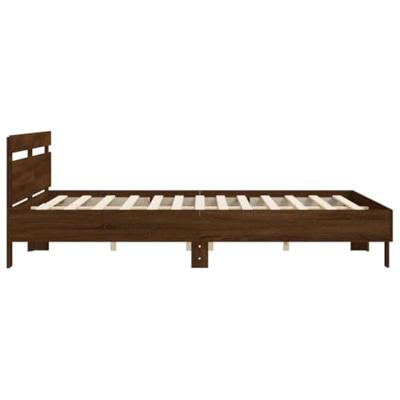 Bedframe met hoofdeinde bewerkt hout bruineikenkleur 200x200 cm
