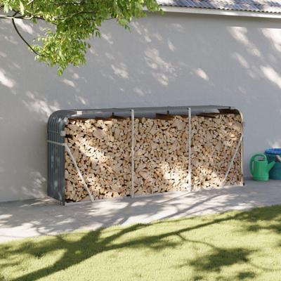 VidaXL Haardhoutopslag 234x45x100 cm gegalvaniseerd staal antraciet