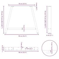Salontafelpoten 2 st A-vormig 90x(72-73) cm staal zwart - thumbnail