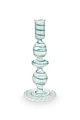 Pip Studio Kandelaar Glas Swirl Licht Blauw 20cm Pip Studio Kandelaar Glas Swirl Licht Blauw 20cm