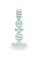 Pip Studio Kandelaar Glas Swirl Licht Blauw 20cm - thumbnail