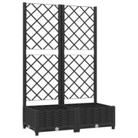 VidaXL Plantenbak met trellis zwart 80x40x121,5 cm pp - thumbnail