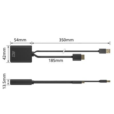 ACT AC7536 4K HDMI naar DisplayPort Adapter | 4K @ 60Hz | Zwart - thumbnail