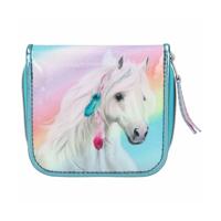 Miss Melody portemonnee Regenboog 12 cm polyester turquoise - thumbnail