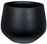HS Petra bloempot rond 16x13cm zwart - thumbnail