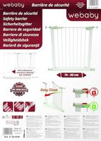 Veiligheidsbarrière WEBABY MOBI Wit 73-80 cm - thumbnail