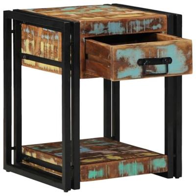 Nachtkastje Multikleur 40 x 40 x 50 cm massief gerecycled hout